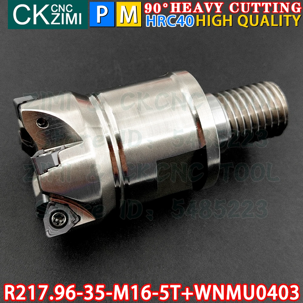 R217.96-35-M16-5T shoulder end mill head Lock tooth type shockproof cutter head Face milling cutter WNMU040308EN Carbide Inserts