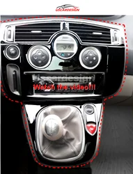 For Renault Scenic 2 (2003 - 2011 ) Center Dashboard Decor Frames Piano Black / Carbon Fiber / Glossy Silver / Glossy Red