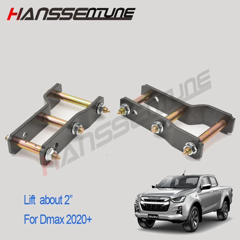 

HANSSENTUNE 4x4 Suspension Rear Greasable Shackles Lift Kit Extended 2" Leaf Spring for D Max 2020+