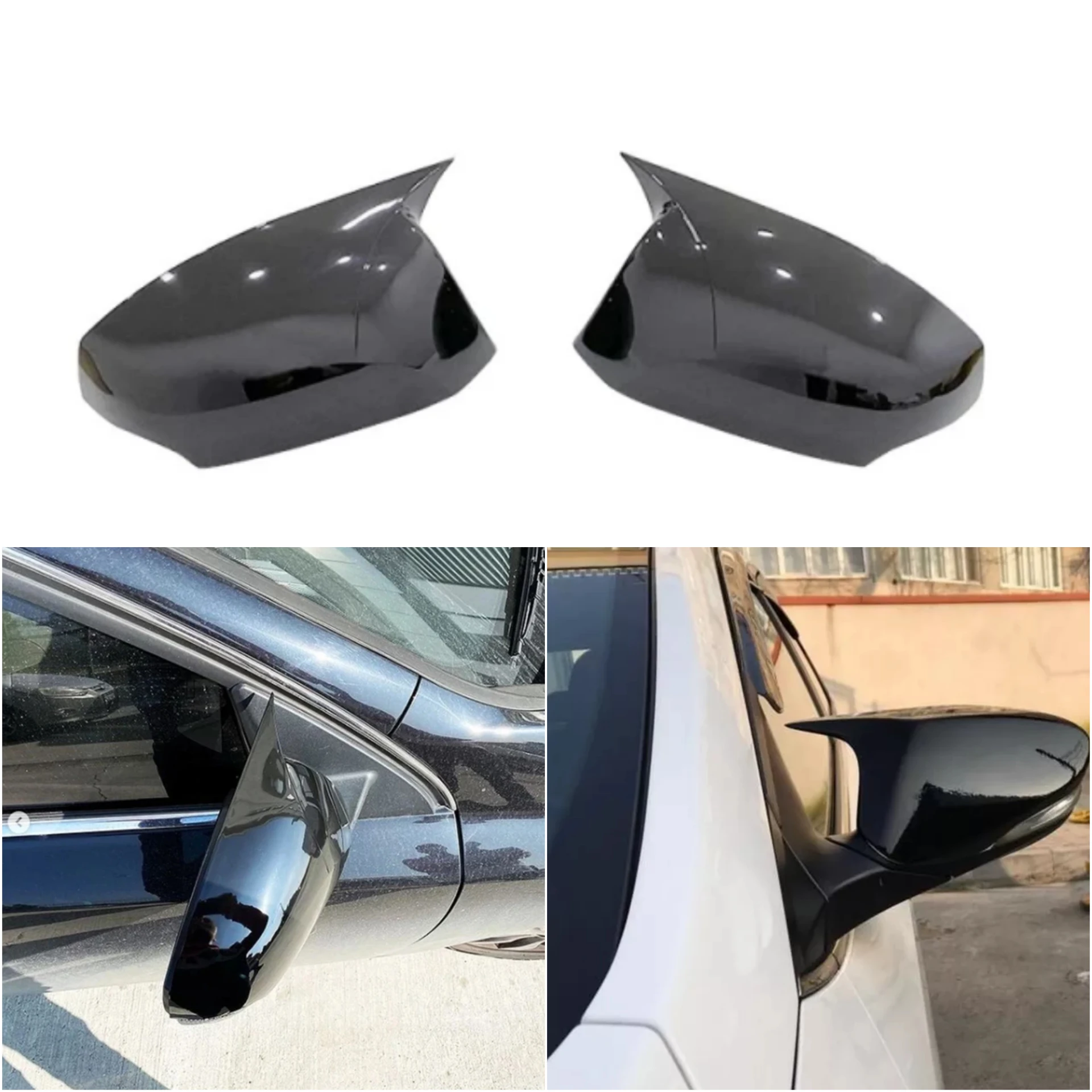 Bat Style Mirror Cover For Renault Laguna 3 2007 2014 Rearview Mirror Cover 2 Pieces Cover Glossy Black Car Shields Exterior