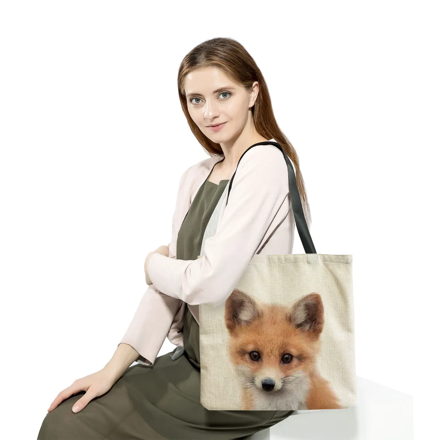 Chique bonito dos desenhos animados animais impressão sacos para as mulheres 2021 all-match grande capacidade saco sobre o ombro preguiçoso estilo moda shopper saco