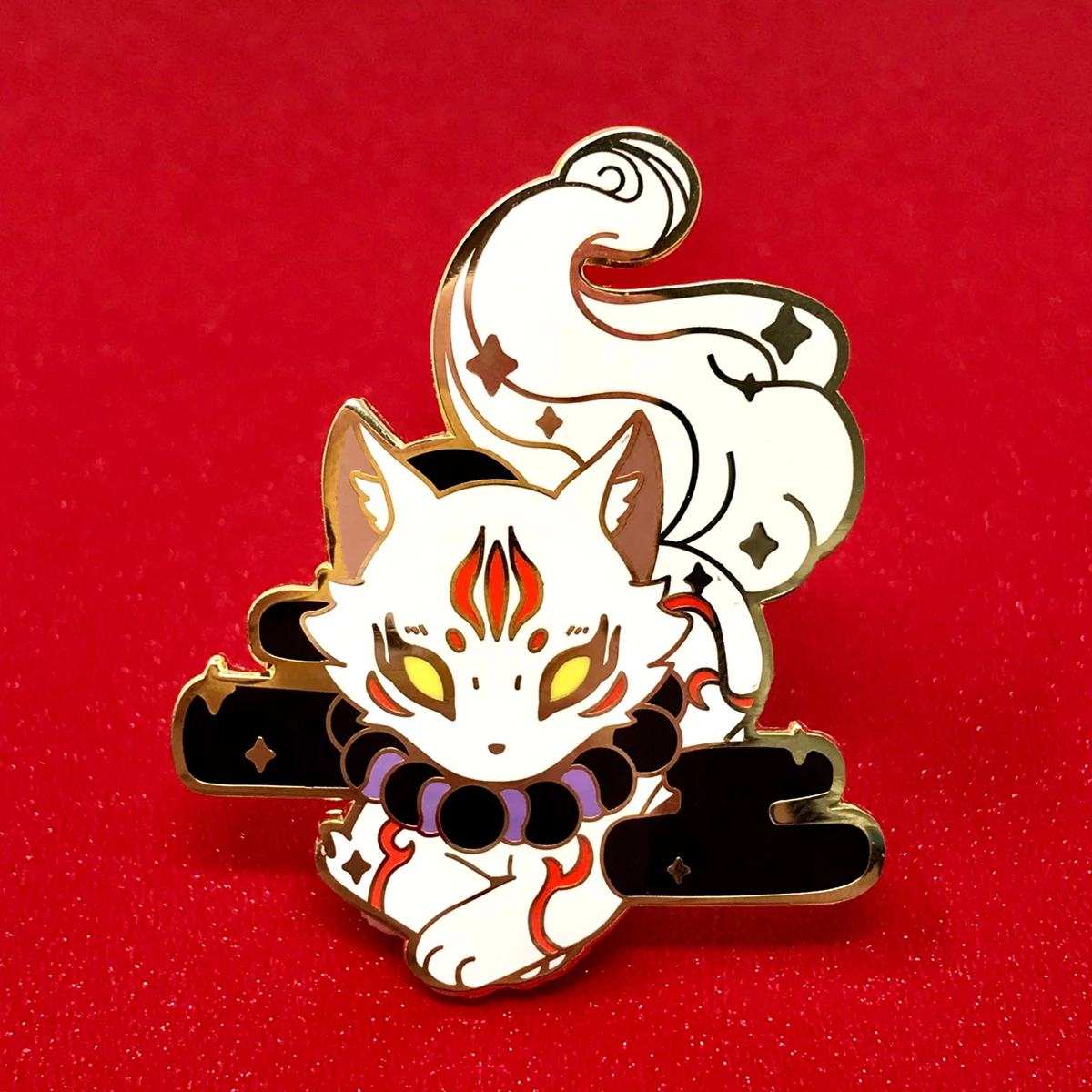 Cute Mythical Animal Inugami Hard Enamel Pin Kawaii Cartoon God Dog Metal Brooch Accessories Fashion Badge Jewelry Gift