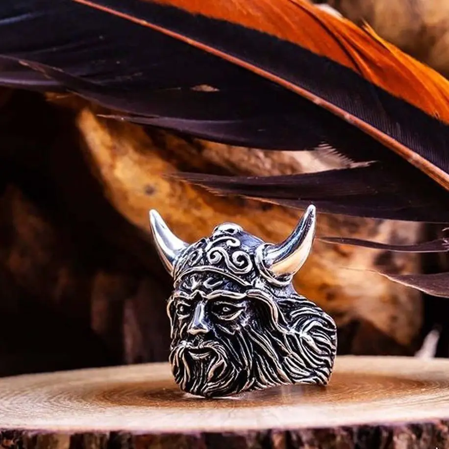 Elegant Ring in 925 Sterling Silver Viking Ring Norse Mythology Raven Rings Mens Viking Scandinavian Men’sRings  Gift for Him