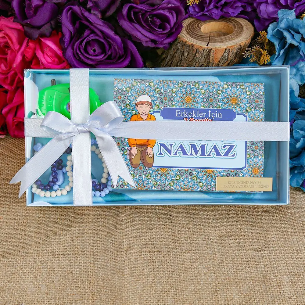 Luxury Muslim Girl And Boy Islamic Gift Set Ramadan Muslim Communities Quality Prayer Rug Rosary Turkey Stores Kaaba Photo Set