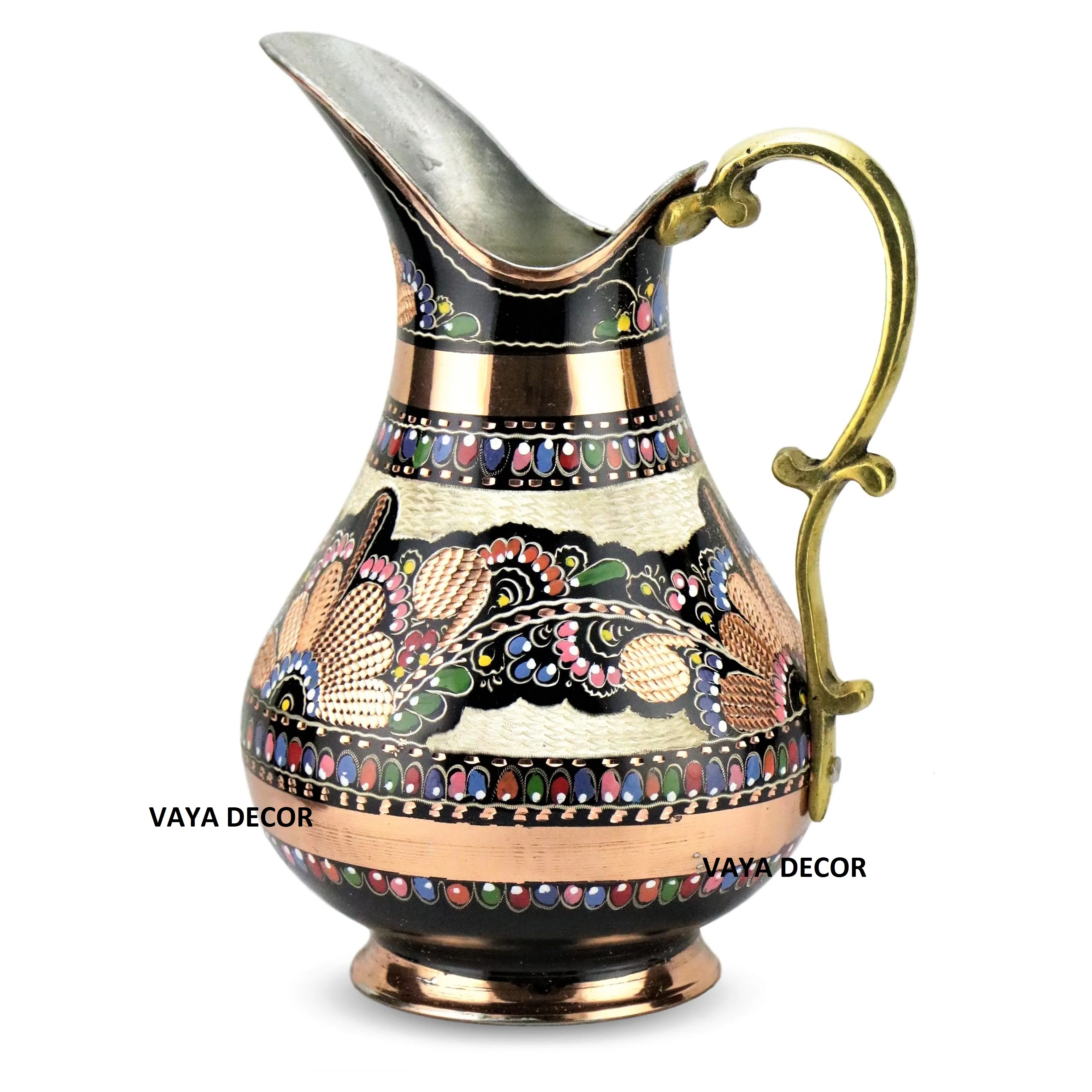 Copper Pitcher Turkish Water Pitcher Large Water Jug Juice Jug Pure Copper Pitcher Carafe 2 Lt (70 fl) Handhamade MADE IN TURKEY