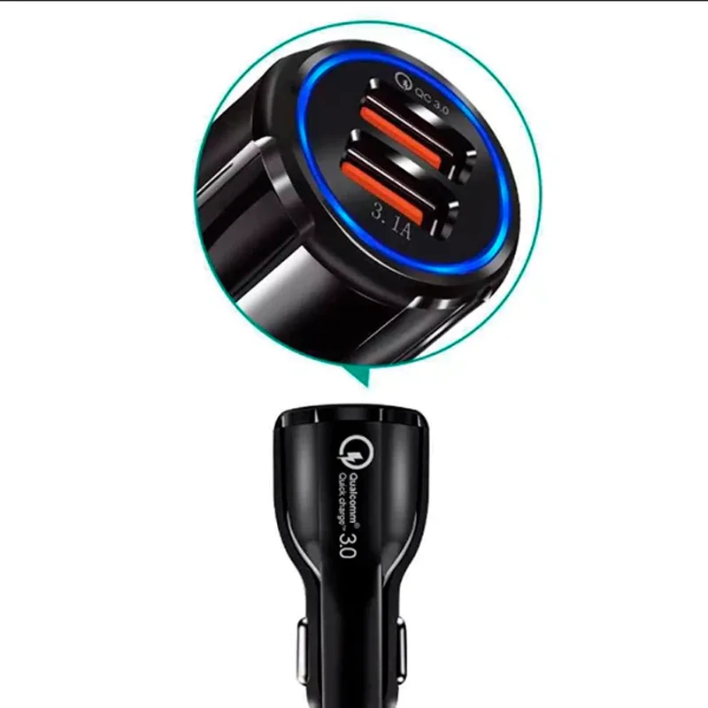 Car Charger Quick Charge qualcomm 3.0 Cigarette Lighter Adapter dual usb 12v Power Adapter For universal Lighter