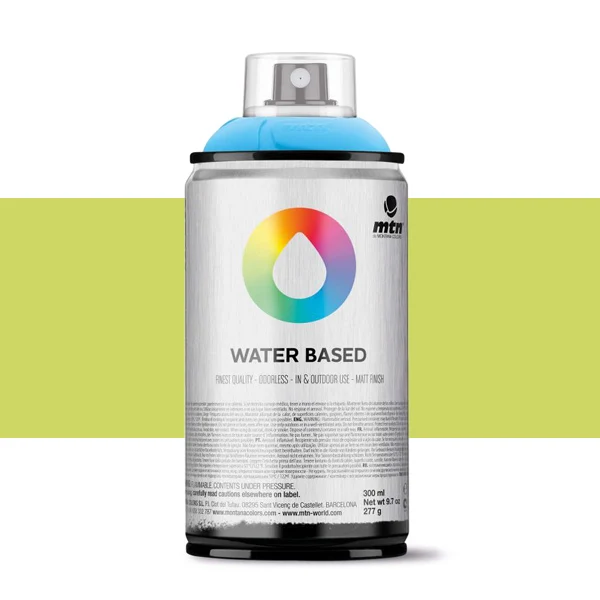 Spray paint brand MTN Water Based Color Brilliant Yellow Green 300 ml Montana low pressure Little Ideal smell interior