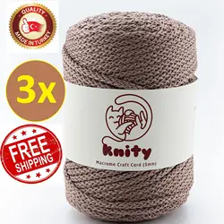 Knity Macrame Craft Cord 5mm! Darmowa wysyłka 3 sztuki! Przędza z włókna szydełkowego na drutach plecionka na drutach