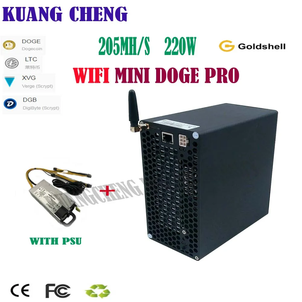 

New Release Goldshell Mini Doge Pro Limited Supply 205MH/S 220W Upgrade Version From Goldshell Mini Doge