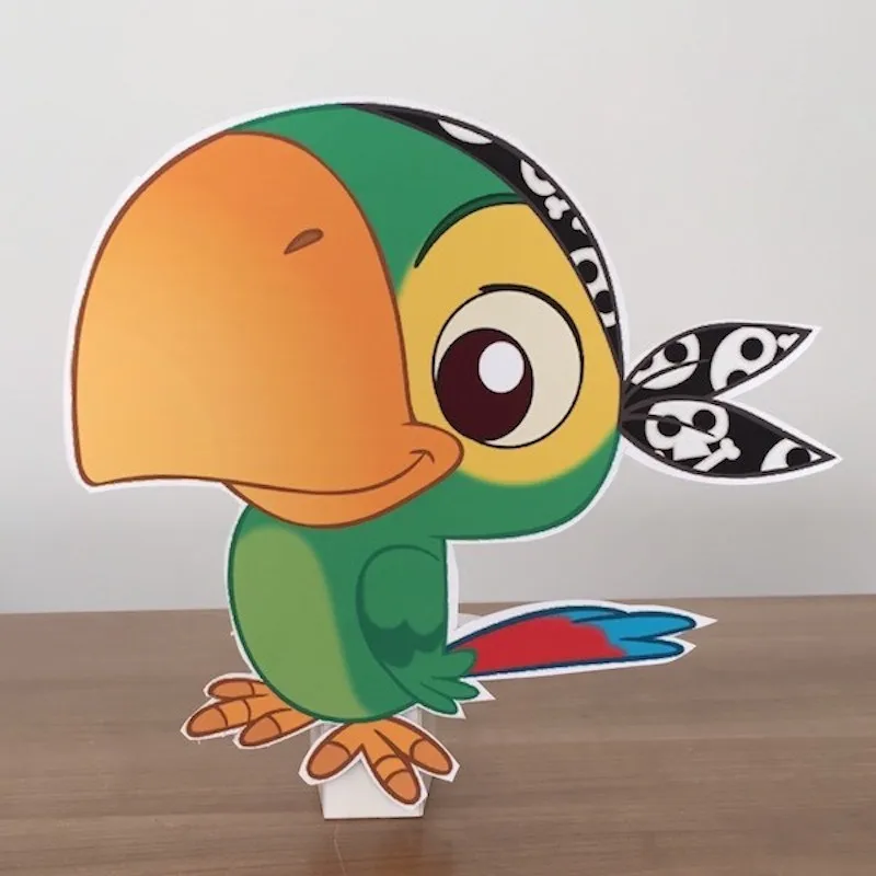 Parrot Foam-board Cutout Standee with Cardboard Stand, Kids Birthday Decoration, Pirot Concept Party Supplies