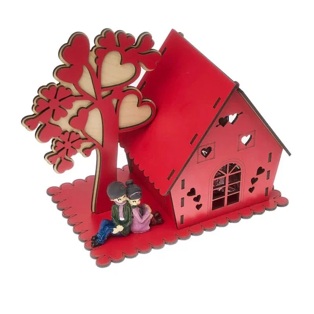 Romantic Wooden Love House And Love Tree Valentine's Day 431616578