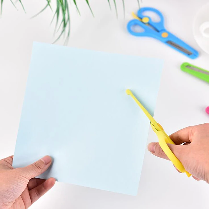 Leuke Mini 137Cm Veiligheid Ronde Hoofd Plastic Schaar Student Papier Snijden Levert