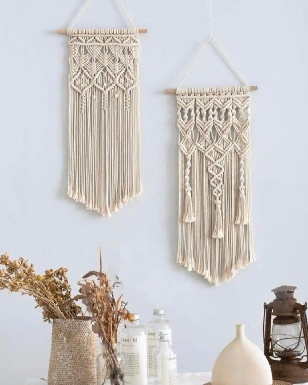 Boho Macrame Tassel Knitted Dream Catcher  Design Handmade Bohemian Warm Kids Decoration Baby Room