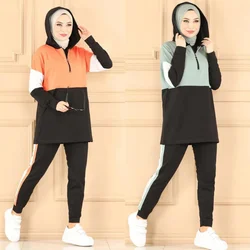 tracksuit set 2021season muslim fashion arabia Dubai fashion trends 100% Made in Turkey abayas hijab clothing muslim sets