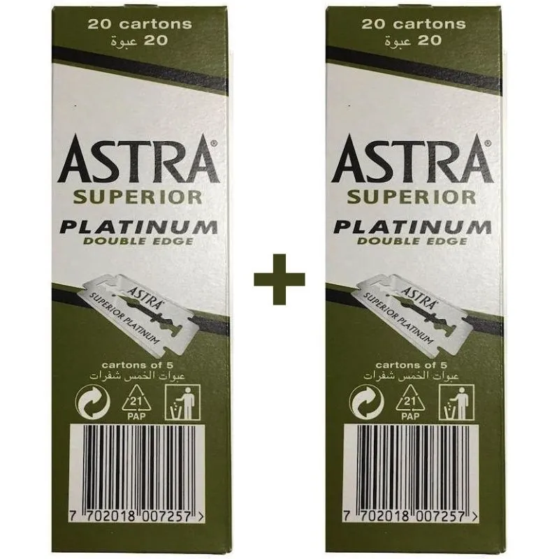 Astra Superior Platinum Double Edge Razor Blades 200 Pcs