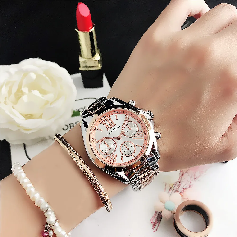 CONTENA Women Watch Top Brand Women Watches Quartz Stainless Steel Wristwatch Woman Luxury Watch Reloj Mujer Relojes Para Mujer