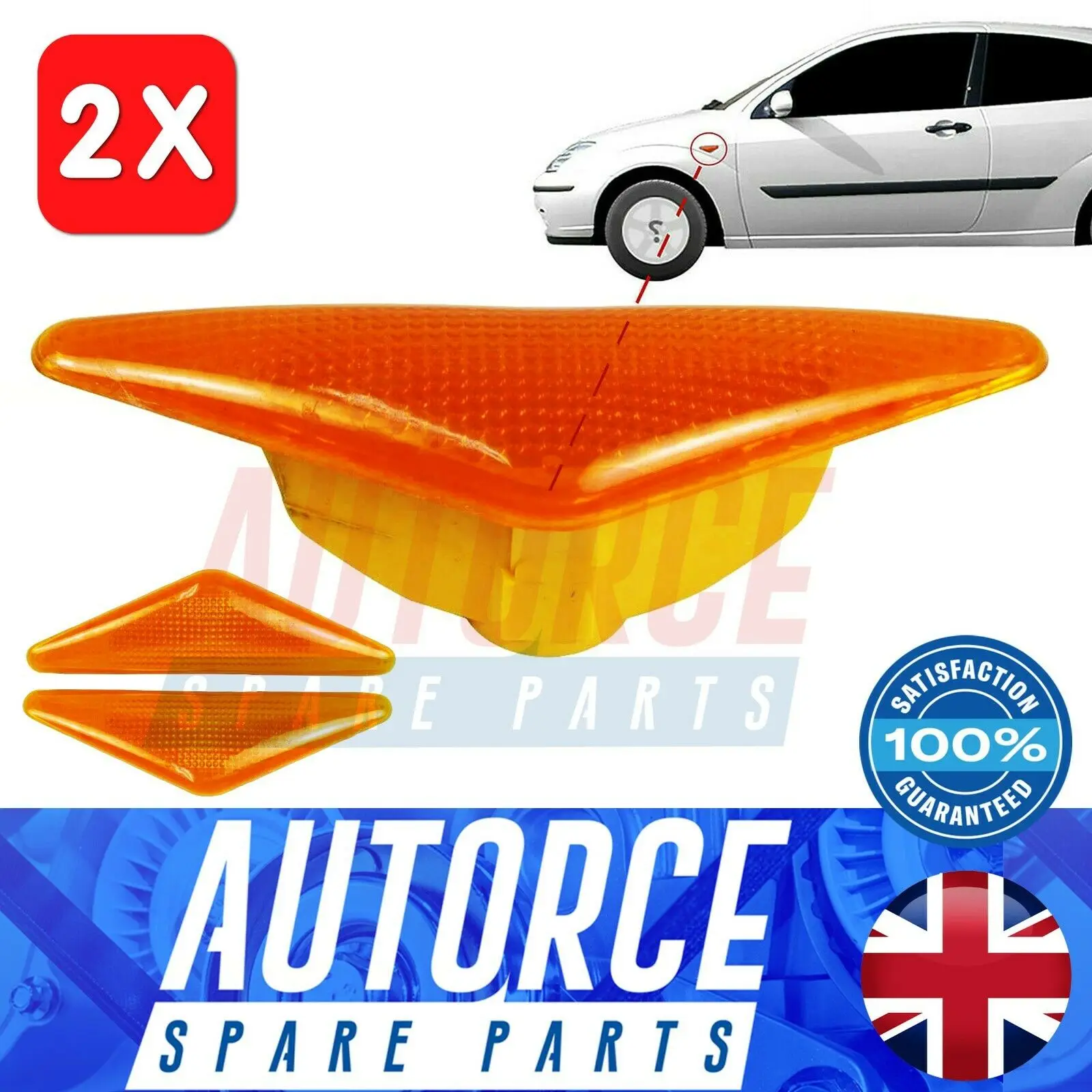 AUTORCE 2X SIDE INDICATOR REPEATER LIGHT LAMP ORANGE LENS INTENDED FOR FORD MONDEO MK3 FOCUS 98AB-13K354-AA, XS4X-13K309-AA