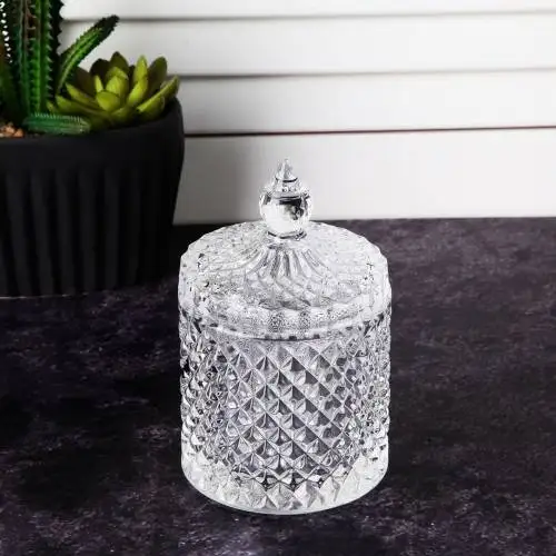 Queen's Kitchen Crystal Cut Glass Lux Sugar Bowl