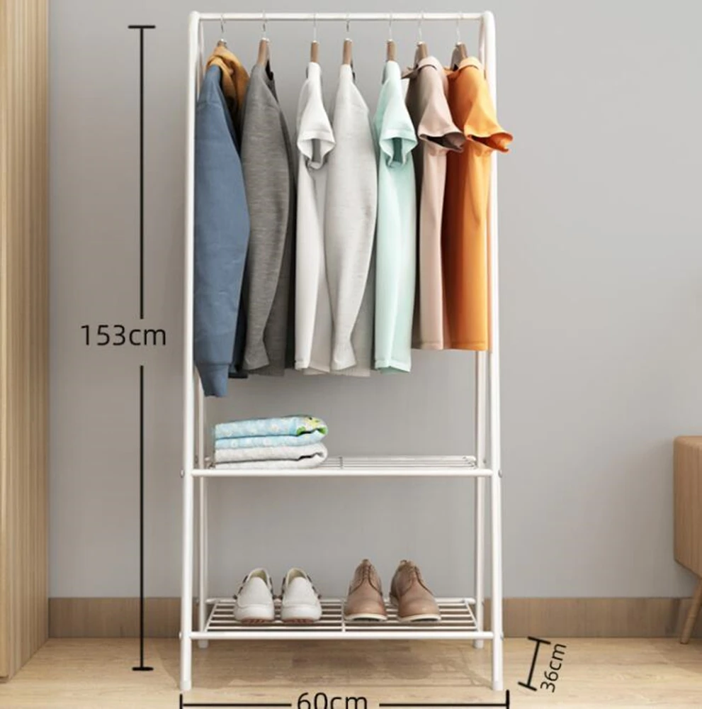 Perchero de hierro para ropa, estante de almacenamiento zapatero bolso, colgador sala de estar, muebles para el hogar,  letra A 153cm