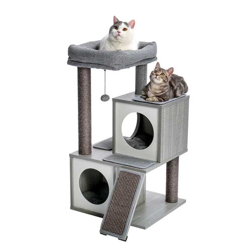 Domestic Delivery Cat Tree Condo House Scratcher Funny Scratching Post Climbing Tree Toy for Cats Kitten Activity Pet House Nest