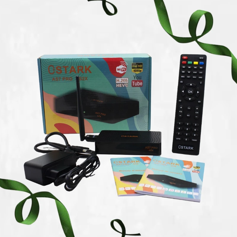 جهاز استقبال الأقمار الصناعية، Ostark As7 Pro، T2Mi، Dvb S/S2 / S2X، USB Wifi متضمن، HD 1080P، H.265، Hevc، الشحن من إسبانيا إلى جميع أنحاء أوروبا