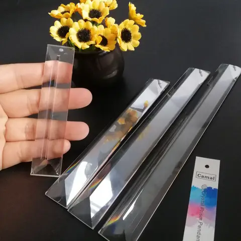 Camal 1PCS 120mm 150mm 180mm 200mm 1 구멍 K9 직사각형 긴 크리스탈 프리즘 드롭 펜던트 샹들리에 램프 조명 부품 Suncatcher