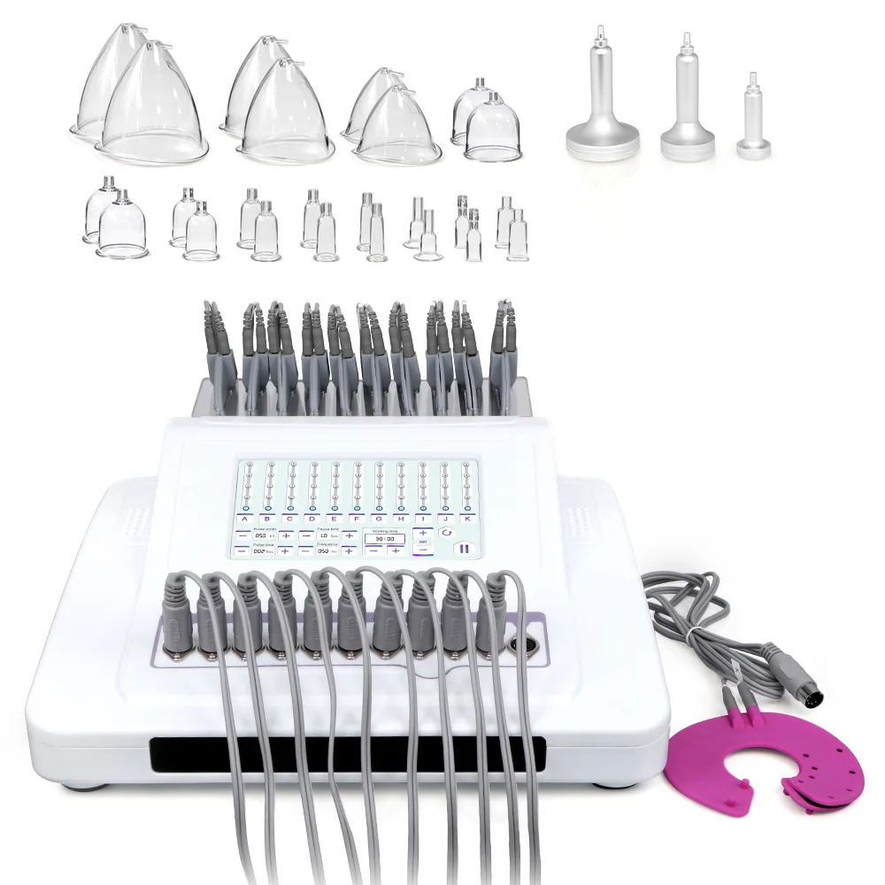 Máquina de estimulação muscular microcorrente do ems do realce da mama da terapia de cupping do vácuo multifuncional