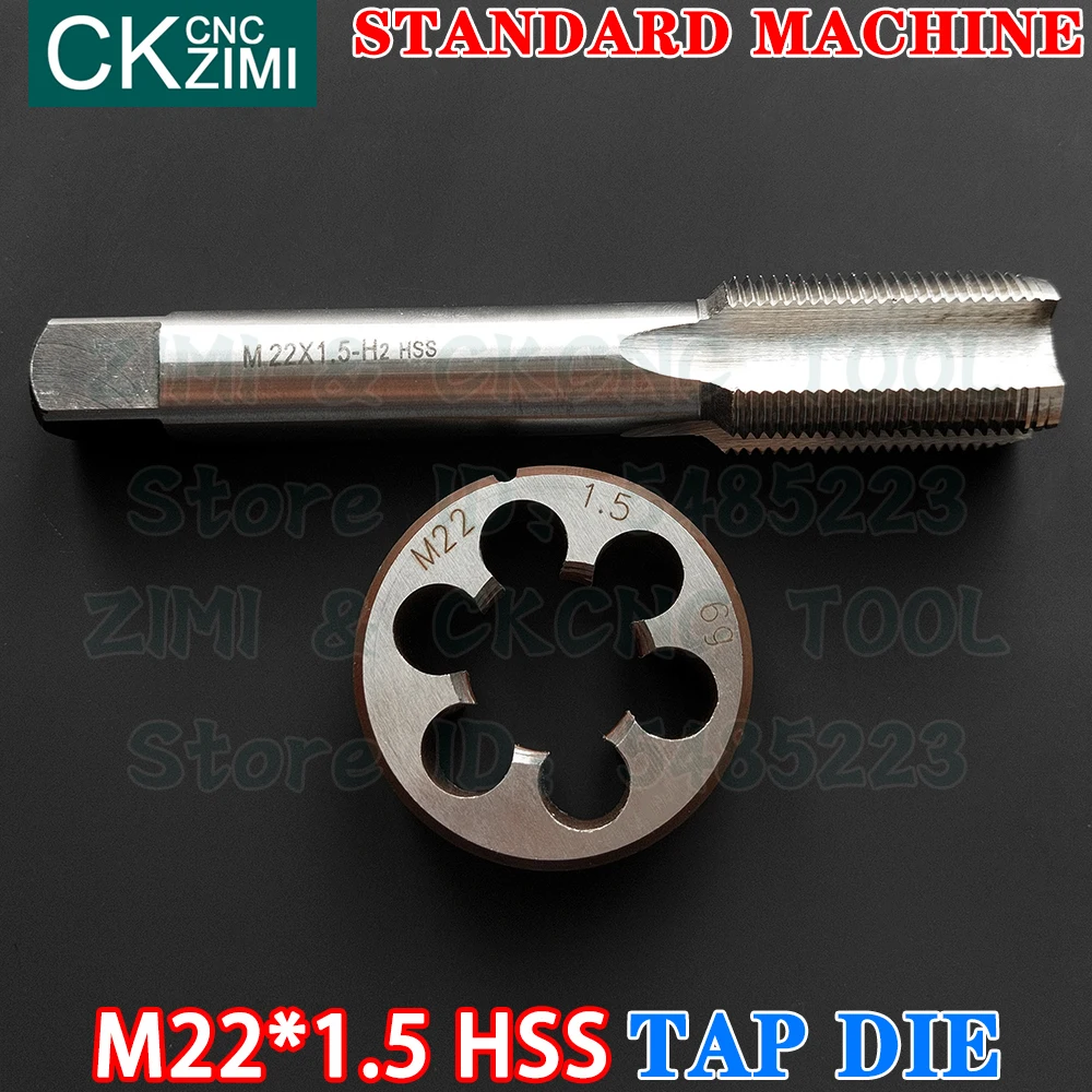 M22*1.5 M22x1.5 Straight Handle Standard Machine Die Tap High Speed Steel Wire Tapping Drill Round Die Metal Tap Die Set Tools