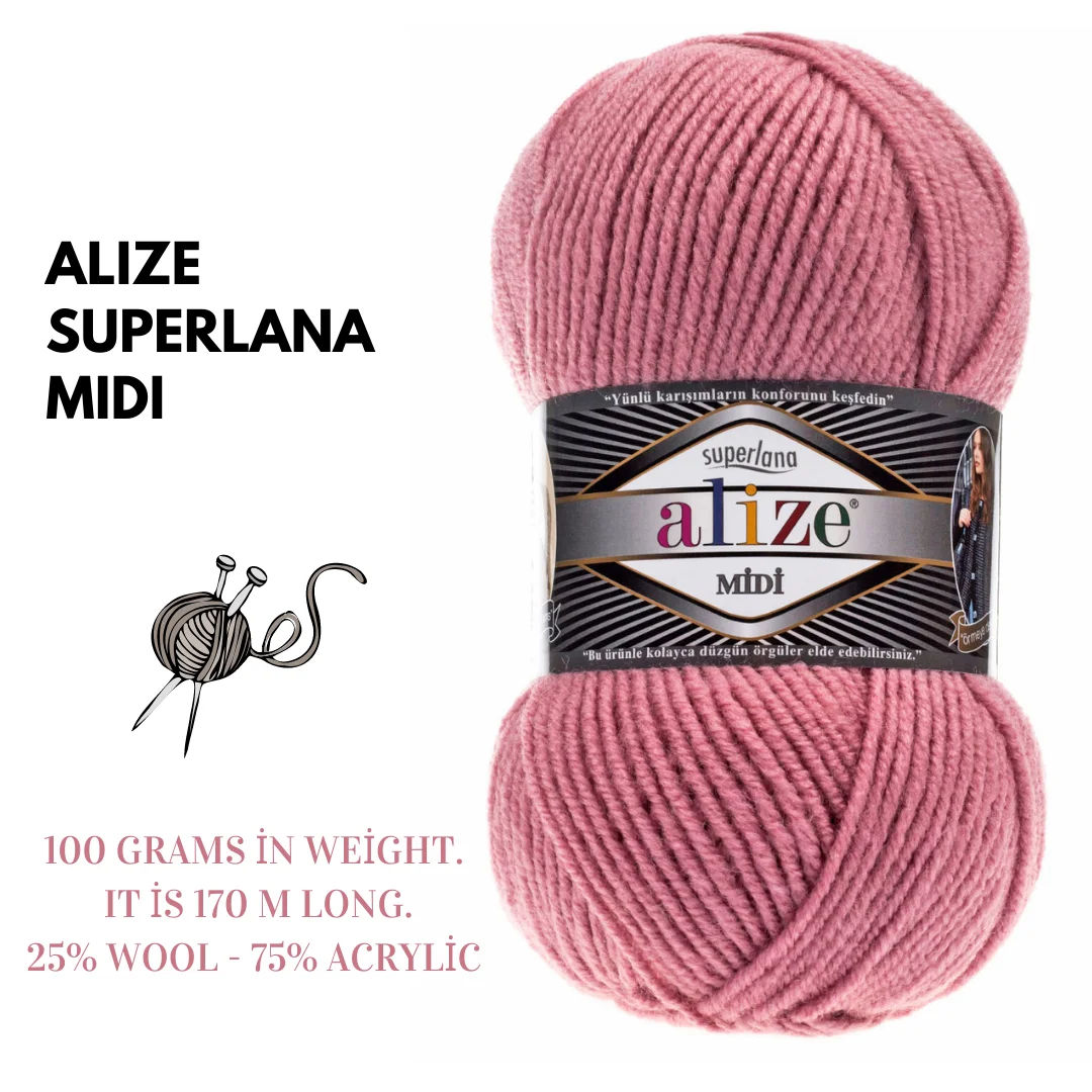 Alize Superlana Midi Knitting Yarn Heavy worsted Yarn Heavy Weight Wool Yarn blend wool acrylic yarn for winter clothes ALIZE