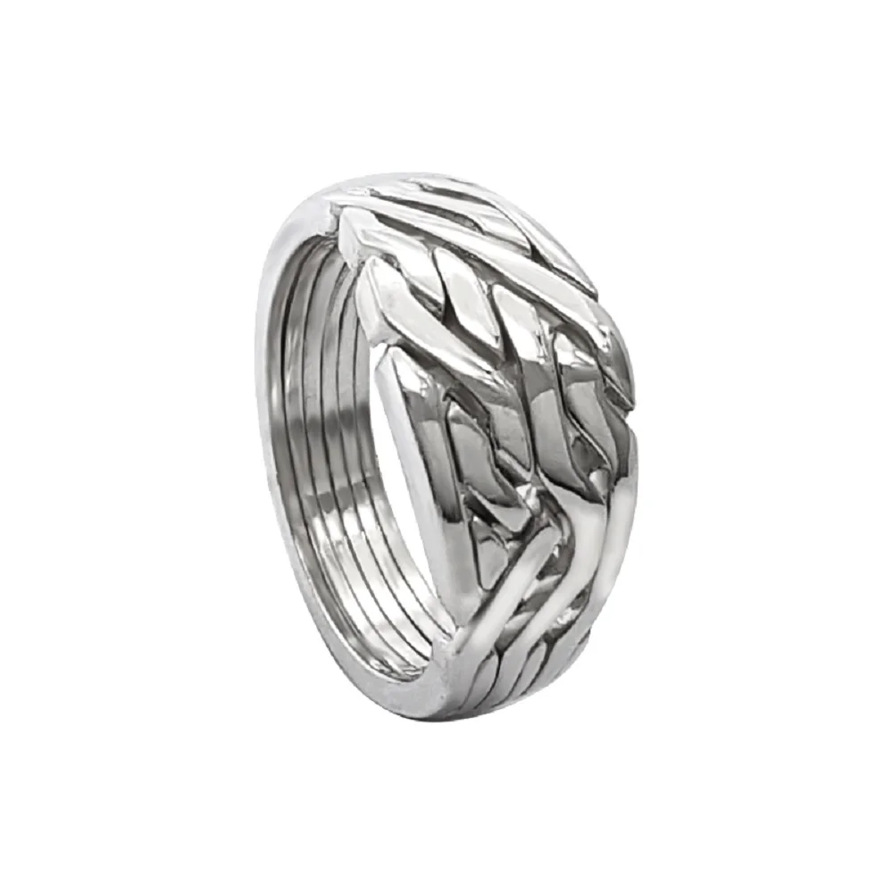 

6 Band 925 Real Sterling Silver Loopy Six Turkish Puzzle Ring İnterlocking Knott Women Men