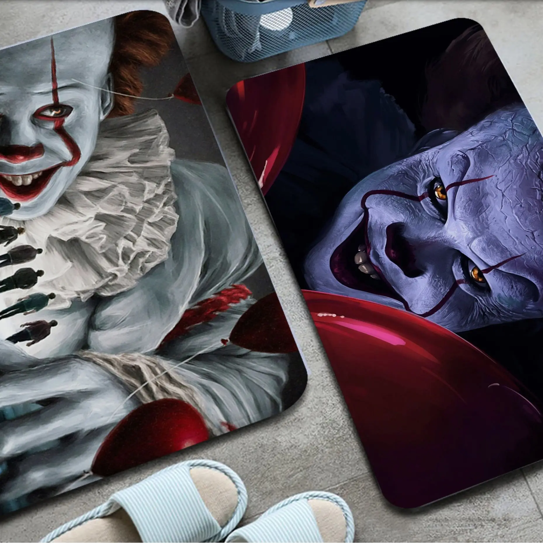 Halloween Horror Clown Bathroom Bath Mat Non-slip Bathtub Floor Rug Shower Room Doormat Kitchen Hallway Pad Bedroom Carpets