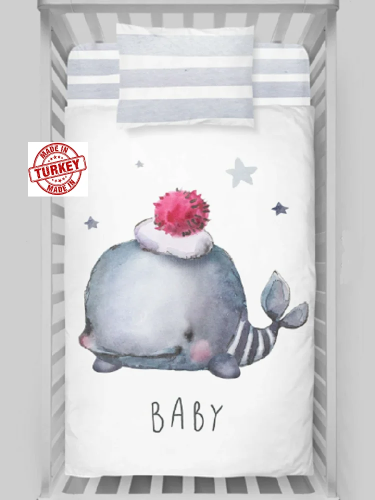 BABY BEDDINGSET - 3 PIECES - DUVET COVER PILLOWCASE SHEET - 100% COTTON - ULTRA SOFT QUALITY