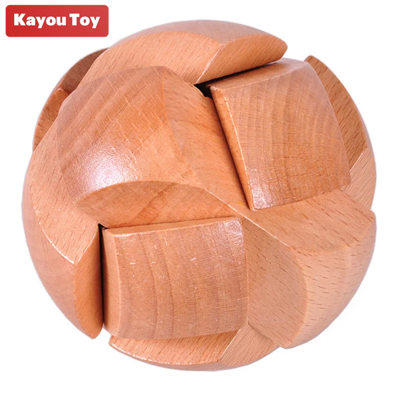 

Wooden Football Shaped Lock Logic Burr Puzzles Brain Teaser Intellectual Removing Assembling Toy Games for Adults Kids