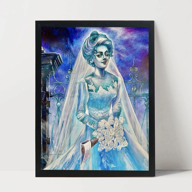 

Walt Disney World Haunted Mansion Bride Poster Prints Disneyland Magic Kingdom Ghost Bride Canvas Painting Wall Art Home Decor