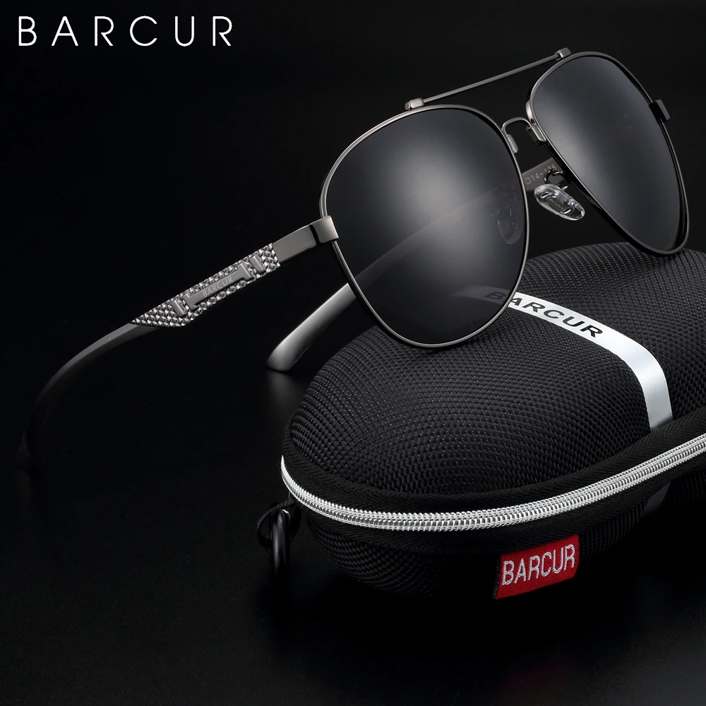 

BARCUR Stainless Steel Ultralight Frame Sunglasses Polarized Men Sun Glasses Women Pilot Eyewear Driving Mirror Shades UV400