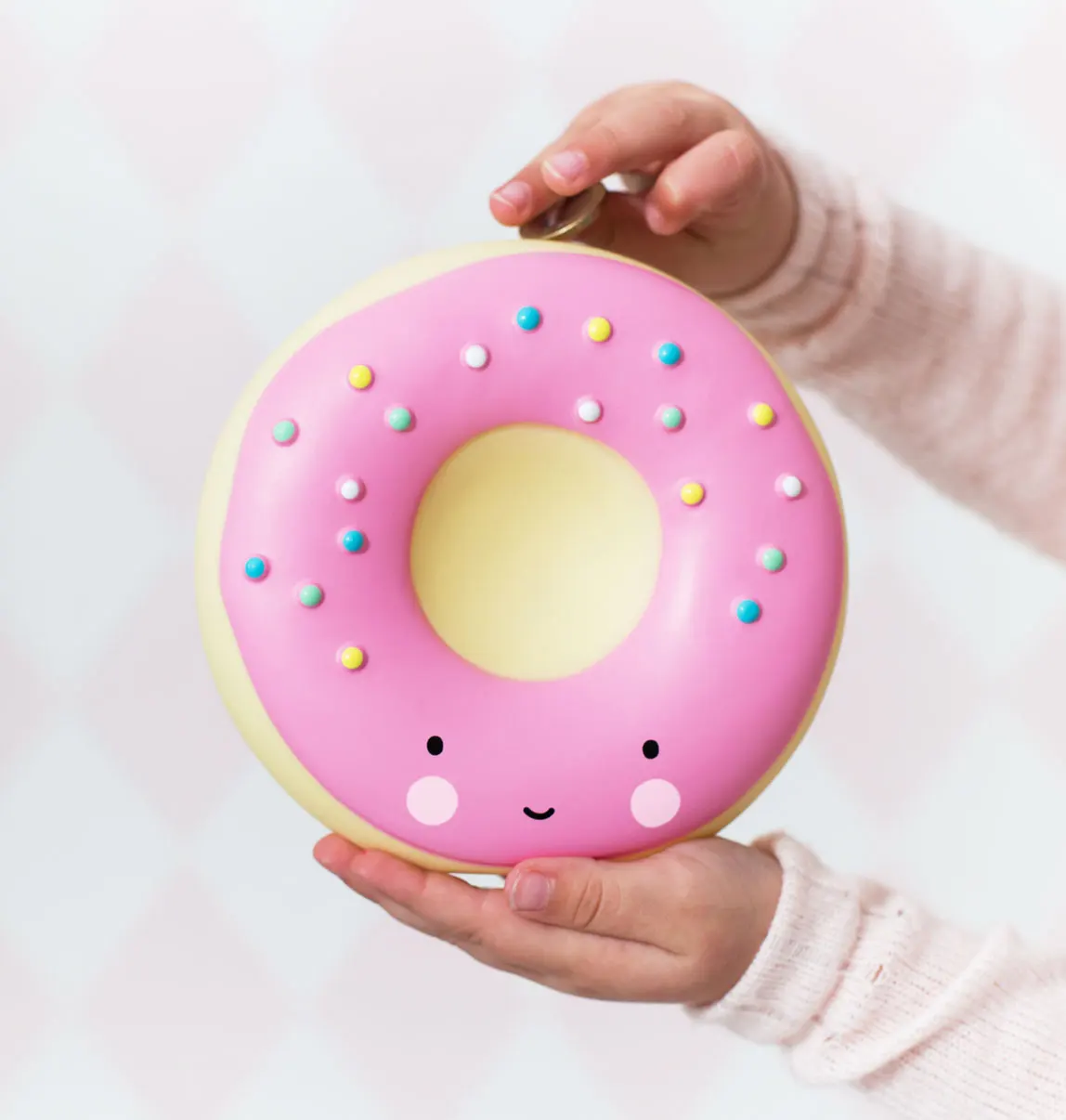 Pink DONUT piggy bank MBDOPI07-light, decoration, girl, toy