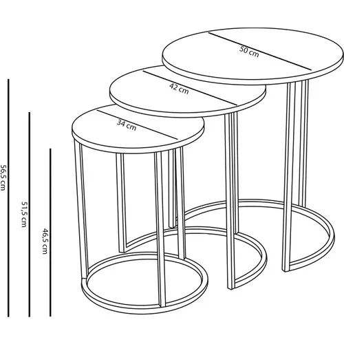 Gadahome złoty Metal lustrzany 3\'lü C Zigon