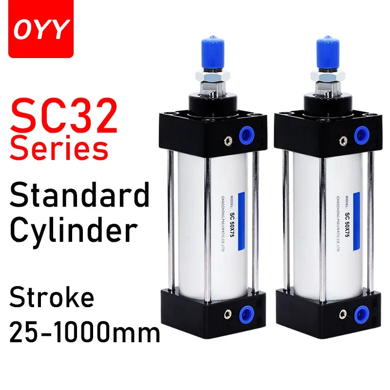 

SC32 Standard Bore 32mm Stroke 25-1000mm Double Acting With Magnetic Aluminium Alloy Pneumatic Cylinders