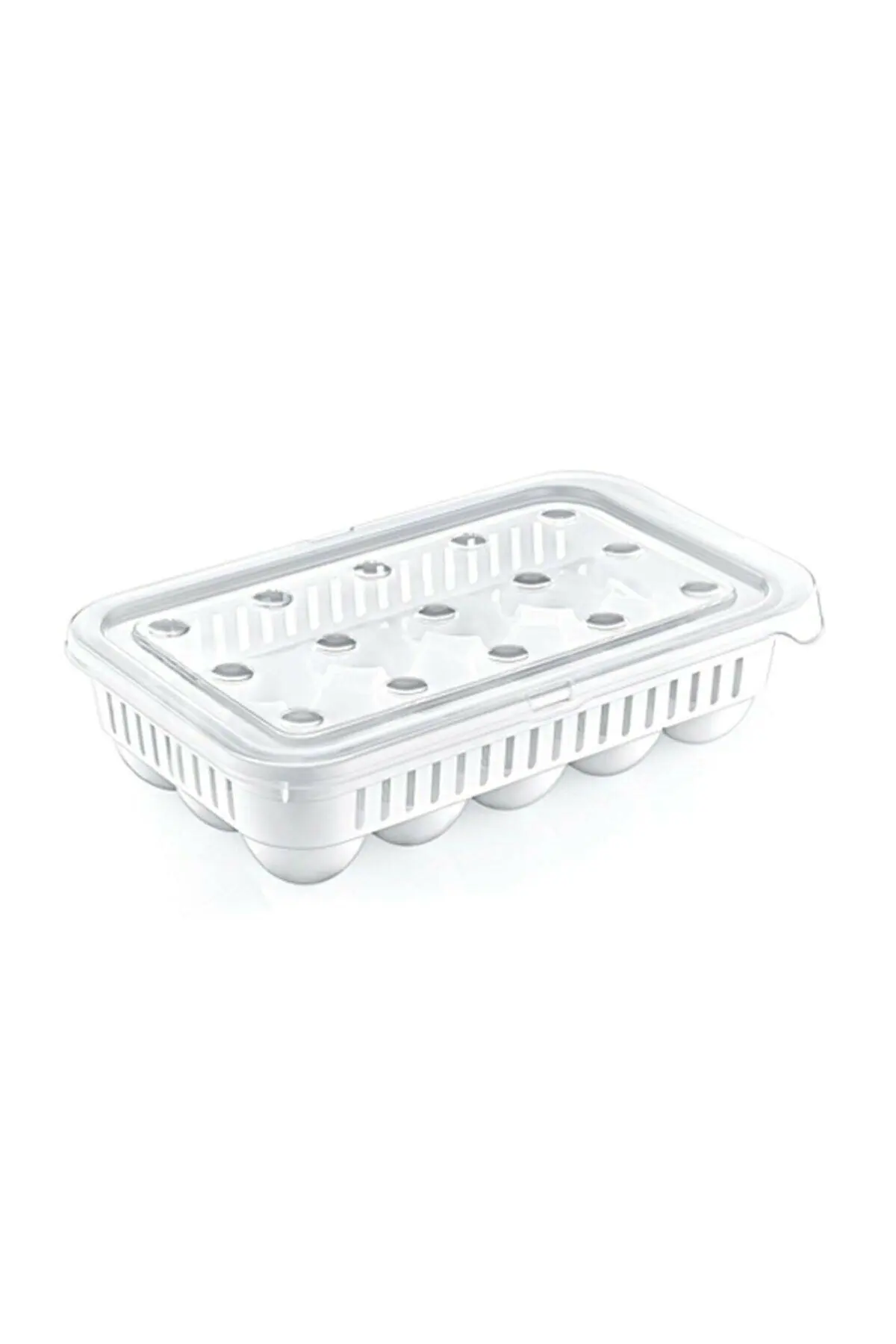 15/30 Lattice Household Egg Storage Box Lid Type Refrigerator Storage Box Plastic Transparent Dumpling Box Double Layer Egg Tray