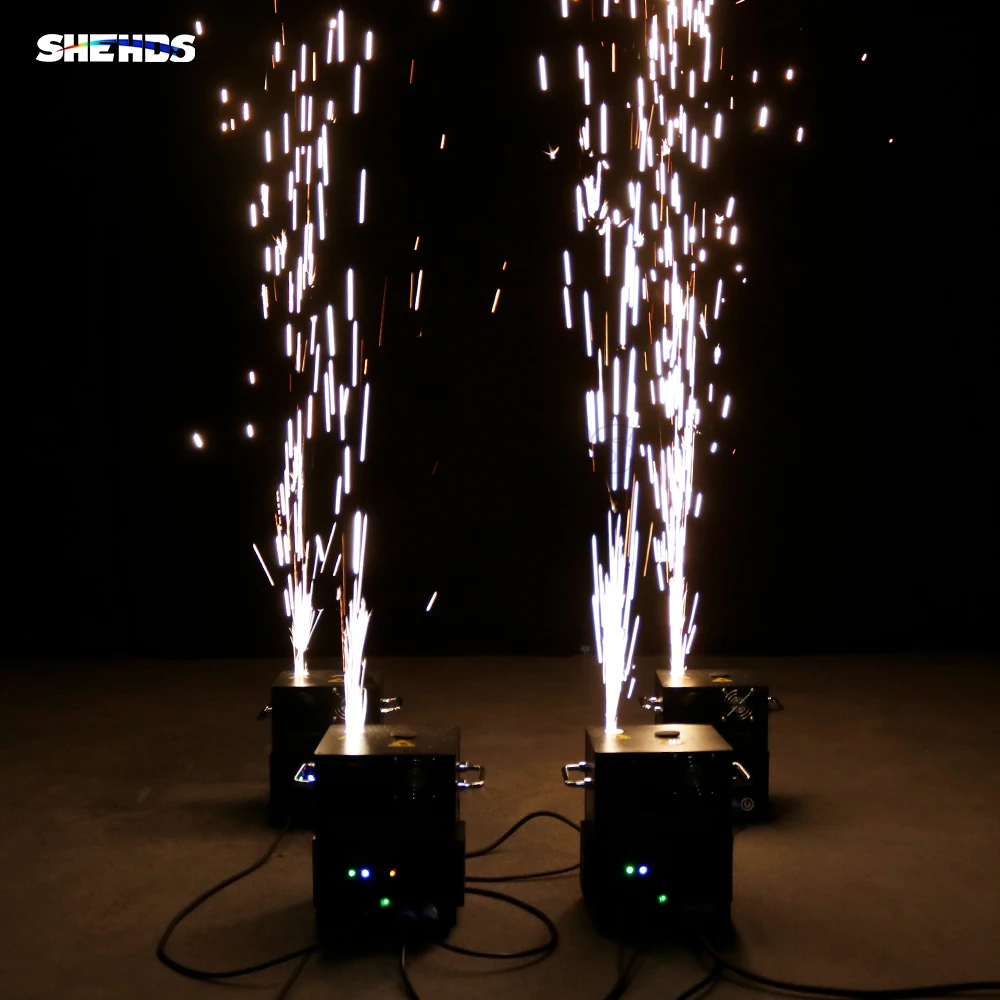 SHEHDS 650W Spark Machine Horse Racing Effect Flame Fountain Fireworks Effect Remote Control Operation Festivals Wedding Party