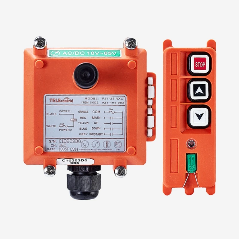 

F21-2S 2 Keys single speed up down electronic hoist winch Wireless Industrial Remote Control station system Push Button Switch