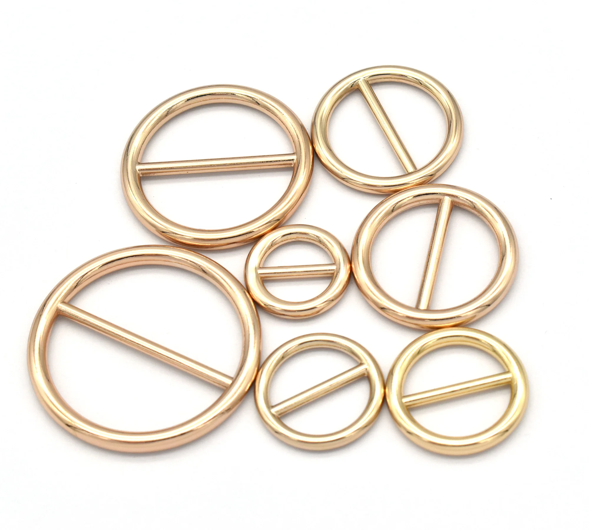 Light Gold Circle Slider Buckle Zinc Alloy Round Buckle Adjustable Round Ring Buckle for Belt Handbag Backpacks Hardware Parts