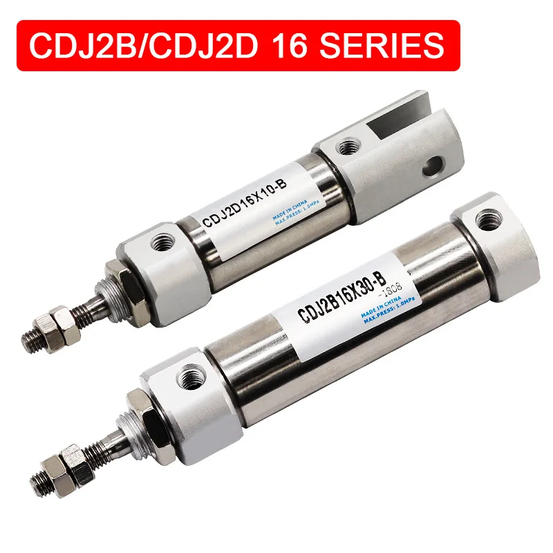 

CDJ2B/CDJ2D Bore 16mm Stainless Steel Mini Cylinder Double Action CDJ2B16-10*15X20X25X30X40X50X100X150-B Pneumatic Cylinder