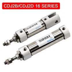 CDJ2B/CDJ2D Bore 16mm Stainless Steel Mini Cylinder Double Action CDJ2B16-10*15X20X25X30X40X50X100X150-B Pneumatic Cylinder