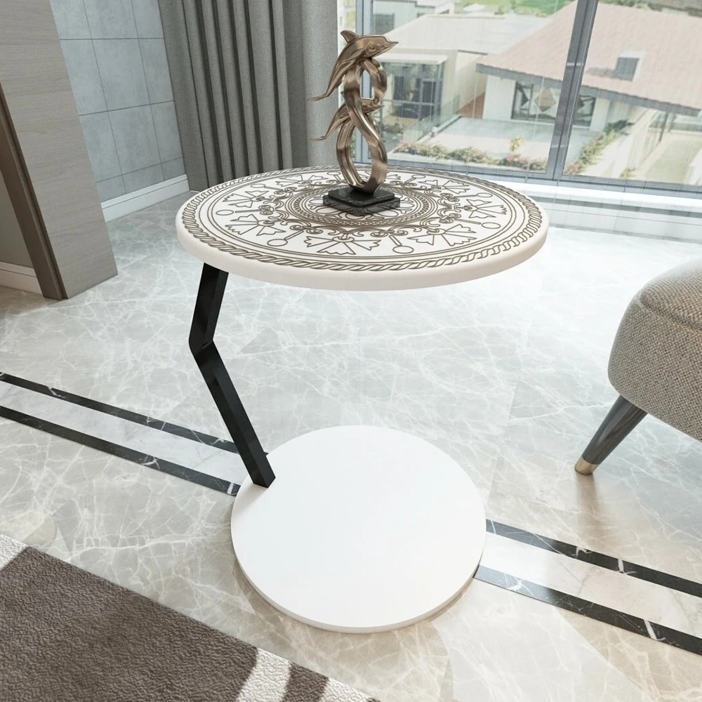 Sofa Side Table, Tea Coffee Service Table Round Living Room Commode, Coffee Table Large Presentation Table, Nesting Table