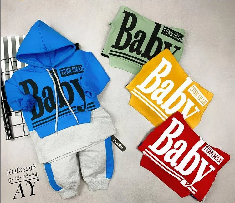 Baby Printed BABY SET WITH HOODED BABY STYLE BABY CLOTHING, BABY TRACKSUIT, BABY PAJAMA,