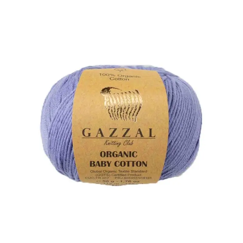 1 Pack ( 5 Balls ) Gazzal Organic Baby Cotton %100 Organic Cotton Yarn 50 Gram 115 Mt. All Color Option Crochet Tool Kit Thread