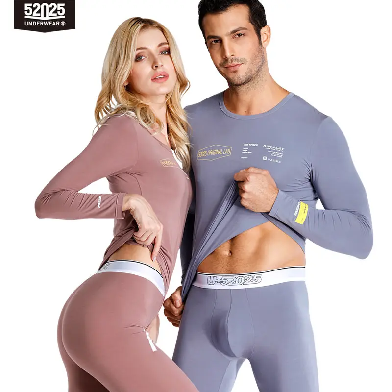 52025 Men Thermal Underwear Women Thermal Underwear Soft Comfortable Fashion Long Johns Modal Thermal Underwear Set Men Thermal