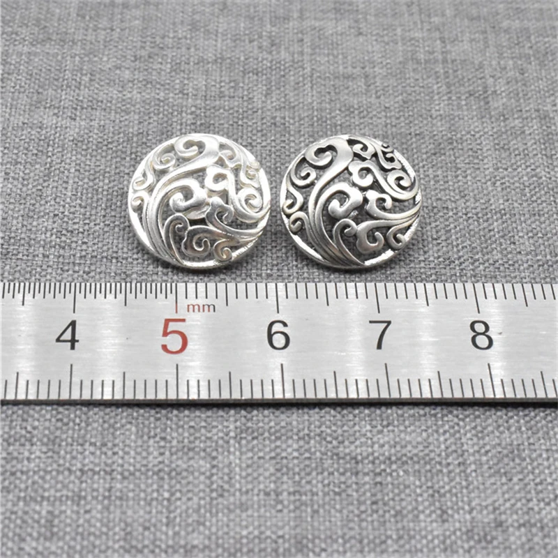 2pcs of 925 Sterling Silver Spiral Swirl Button Clasps for Clothes Bracelet