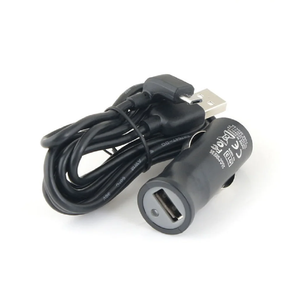 Micro USB Car Charger 12V 24V Cigarette Lighter Car Charger Adapter For TOM TOM GPS Navigator LED Display Black